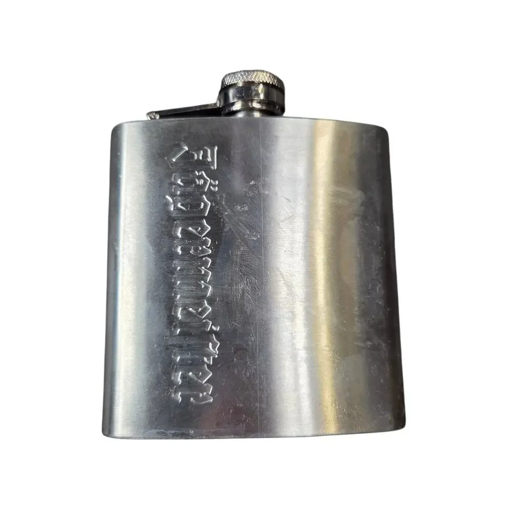 Jagermeister Flask Stainless 6 oz‎ Screw Down 4.25